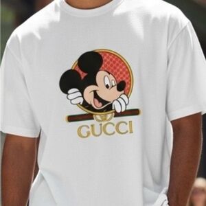 Unisex Graphic Mouse Print Tee – White Casual T-Shirt